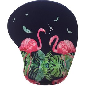 Resim Flamingo Baskılı Bilek Destekli Mouse Pad 21x25cm - DS105 