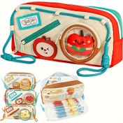 Resim Büyük Kapasiteli Kawaii Kalem Kutusu - Sevimli Karikatür Tasarımı, Dayanıklı Polyester, Okul, Ofis ve Seyahat Gereksinimleri için Çoklu Bölme Düzenleyici, Seyahat Kalem Kutusu | Canlı Tasarım | Fonksiyonel Tasarım, Kalem Çantası 