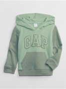 Resim GAP Erkek Bebek Yeşil Logo Colorblock Kapüşonlu Sweatshirt 