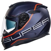 Resim Nexx Sx.100 Superspeed Mat Mavi-Kırmızı Güneş Vizörlü Kask 