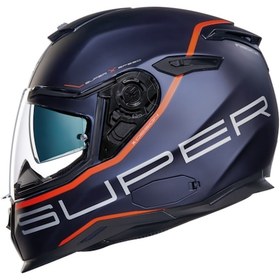 Resim Nexx Sx.100 Superspeed Mat Mavi-Kırmızı Güneş Vizörlü Kask 
