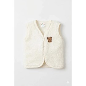 Resim HaanBebe Unisex Bebek Ayıcık Detaylı Polar Pelüş Yelek (3 Renk Seçeneği) Kahverengi/ekru/pembe 