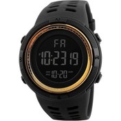 Resim Sunshine022 Erkekler İçin Su Geçirmez Çok Fonksiyonlu Led Dijital Spor Saati Golden Black Diğer 