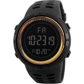 Resim Sunshine022 Erkekler İçin Su Geçirmez Çok Fonksiyonlu Led Dijital Spor Saati Golden Black Diğer 