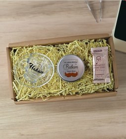 Resim Bk Gift Kişiye Özel İsimli Dtf Baba Temalı Cam Kahve Fincanı + Türk Kahvesi + Gümüş Kutuda Mum Set 11 