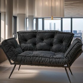 Resim Katlanır Yataklı Ikili Kanepe | Mekanizmalı Çekyat Koltuk – Füme 