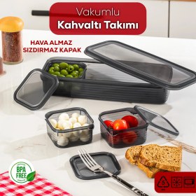 Resim Porsima 4369 Freshlock Vakumlu Kahvaltılık Çok Amaçlı Saklama Kabı Kahvaltı Seti 