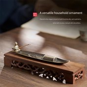 Resim 1 Retro Dökme Demir Balıkçı Tütsülük - El Yapımı Balık Desenli Tasarım, Geleneksel Estetik ve Meditasyon Sobası Ev Dekoru İçin, Dayanıklı Metal Rahatlama Aksesuarı (Elektrik Gerekmez), Klasik Dekor Parçası, Dokulu Yüzey 