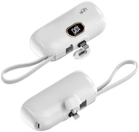 Resim LinkTech EP54 4800 mAh Lightning Dock Stant Type-C Kablolu Mini Powerbank Beyaz 
