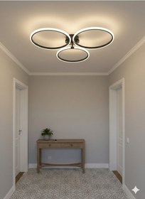 Resim Siyah Kasa 3 Halkalı Plafonyer Üç Renk Ayarlı Modern Tavan Aydınlatma Diğer 