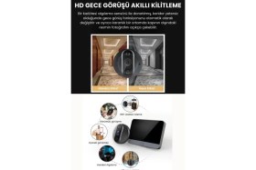 Resim Hareket Algılayıcı Güvenlik Kamerası Kablosuz Dijital Kapı Dürbünü ve Zil 