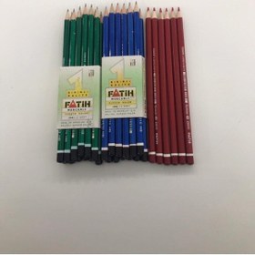 Resim Fatih 24lü Kurşun Kalem - 6 Adet Kırmızı Kurşun Kalem Nocolor 