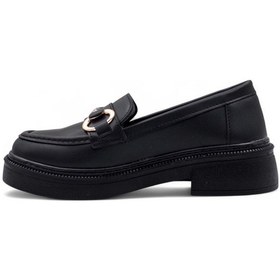 Resim White Angel Toka Detaylı Kadın Loafer Ayakkabı Siyah 