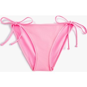 Resim Koton Parlak Brazilian Bikini Altı Yanları Bağlama Detaylı Pembe 4sak00051mm 4SAK00051MM270 