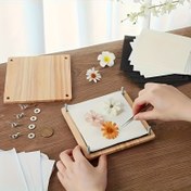 Resim Çiçek Presi, Taşınabilir Ahşap Çiçek Sanat Çıkartma Aracı, DIY El Yapımı Presleme Kiti Sanat ve Bahçe Tutkunları için Uygun, Scrapbooking ve Sanat Projeleri için İdeal, Tatil Hediyesi 