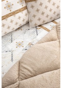 Resim Veluna Çift Kişilik Wellsoft Yorgan Uyku Seti Bej 