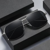 Resim Zaklina Erkek Havacı Güneş Gözlüğü Kare Metal Çerçeveli Polarize Güneş Gözlüğü (Yurt Dışından) 