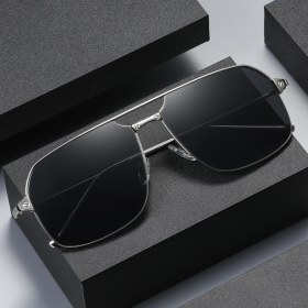 Resim Zaklina Erkek Havacı Güneş Gözlüğü Kare Metal Çerçeveli Polarize Güneş Gözlüğü (Yurt Dışından) 