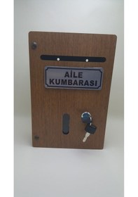 Resim Büyük Boy Ahşap Aile Kumbarası 