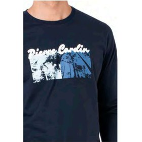 Resim Pierre Cardin 6096 Erkek Uzun Kollu Bisiklet Yaka Pijama Takımı-lacivert Lacivert 