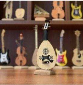 Resim Minyatür Ud Masaüstü Hediyelik Enstrüman 