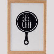 Resim Özverler Best Chef Ahşap Çerçeveli Tablo - Beyaz - 25x35 cm 