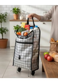 Resim Sağlam Gövdeli Sessiz Tekerlekli Pazar Ve Market Çantası 