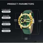 Resim Oldfriend Lıge Erkek Spor Saati Çift Ekran Takvim Kronometre Altın Siyah Diğer 