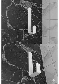 Resim 5 Li Metal Askı Seti Duvar Tipi Mini Askılık, Kapı/banyo/mutfak Askısı Beyaz Siyah 