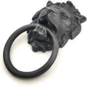 Resim shopwave Antika Tarz Dekoratif Pirinç Kapı Tokmağı, Taktak - 102x130 Mm, Oksit 