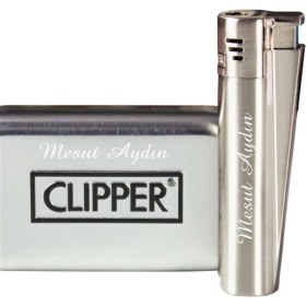 Resim Clipper Pürmüz Alevli Metal Çakmak Mat Metalik 