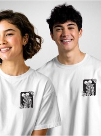 Resim Etiole Studio LOVETOTHEDEATH Sevgili Kombin Tişörtü | Sevgili Tişört Kombini – Unisex Oversize 