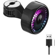 Resim Hombey Araba Arka Koltuk Usb Fan, 3 Hızlı Soğutma, Renkli Led Işıları, 22 Lbs Taşıma Kanca, Siyah Abs 
