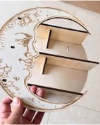 Resim AstroloziShop Dekoratif Ahşap Ay Duvar Rafı 