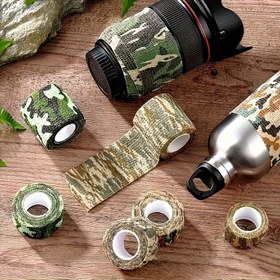 Resim 6 Adet 5cm x 4,5m Evrensel Kamuflaj Kendinden Yapışkanlı Kumaş Bant - Esnek, Nefes Alabilen Malzeme Av Ekipmanları, Kamera ve Açık Hava Kullanımı İçin - Babalar Günü İçin İdeal Hediye, Av Ekipmanı Aksesuarı | Kamuflaj Bant | Polipropilen Bant 