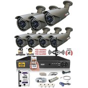 Resim IDS DS-2073HD-SET7-1TB 7 Kameralı 1080P Full HD 5 MP Sony Lensli Kamera Seti - 2073 