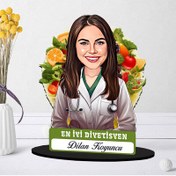 Resim Kişiye Özel Kadın Diyetisyene Hediye Karikatürlü Biblo 
