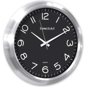 Resim Bahat Metal Çerçeveli Salon Ofis Siyah Duvar Saati 34 cm 