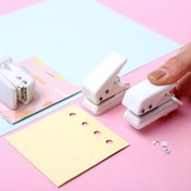 Resim 1 adet Kompakt Mini Tek Delikli Delgeç - Dayanıklı Plastik, El Yapımı Kağıt Delme için DIY Projeleri & Öğrenci Bağlama, El İşi ve Okul Malzemeleri için İdeal 