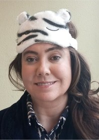 Resim Caş Dekorasyon Zebra Desenli Kulak Detaylı Peluş Uyku Bandı Çok Renkli 