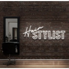 Resim Hair Stylıst Yazılı Neon Tabela Beyaz 