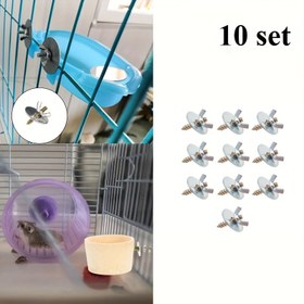 Resim Kurutulmuş Vida Montaj Kuş Kafesi Kiti - Kuş Kafesi Oturma Vidası ve Somunlar, Somunlar Papyonlu Papağan Kuş Kafesi Aksesuarları 