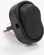 Resim Mr-132a-2 Oval Asw Serisi 12v 20amper Ledli On-off Anahtar Yeşil Yeşil 