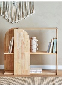 Resim Modern Tasarım Alçak Kitaplık - Dekoratif Ahşap Raf 