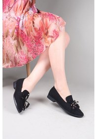 Resim Birikon Reyes Boncuklu Loafer Siyah-8757 Siyah 