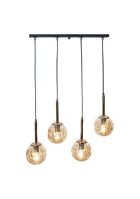 Resim Liza 4 Lü Gold-siyah Metal Gövde Bal Rengi Camlı Tasarım Lüx ... Gold 