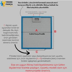 Resim White Daisy Uyumlu Davlumbaz 40x31,2 Cm Arka Ara 9,5cm Aspiratör Filtre 