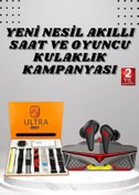Resim Toptan Bulurum 7 Kordonlu Akıllı Saat Ve Oyuncu Kulaklığı Bluetooth Bağlantılı Android ve İOS Uyumlu 