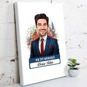 Resim Karikatürlü En Yakışıklı Borsacı Kanvas Tablo 