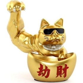 Resim Polyester Şanslı Kedi Figürü Dekoratif Hediyelik 